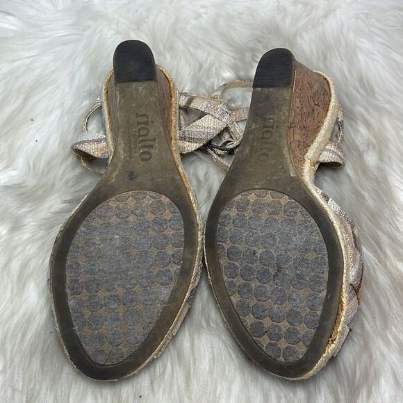 Rialto Woven Plaid Cork Wedge Sandals Bwo Detailed Sz 7 - Picture 6 of 9